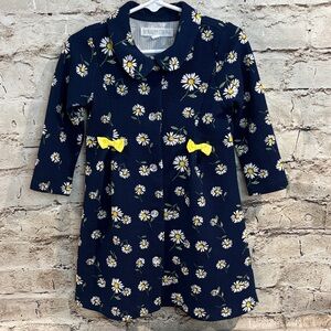 Nanette Baby Navy Daisy Jacket with Yellow Accents